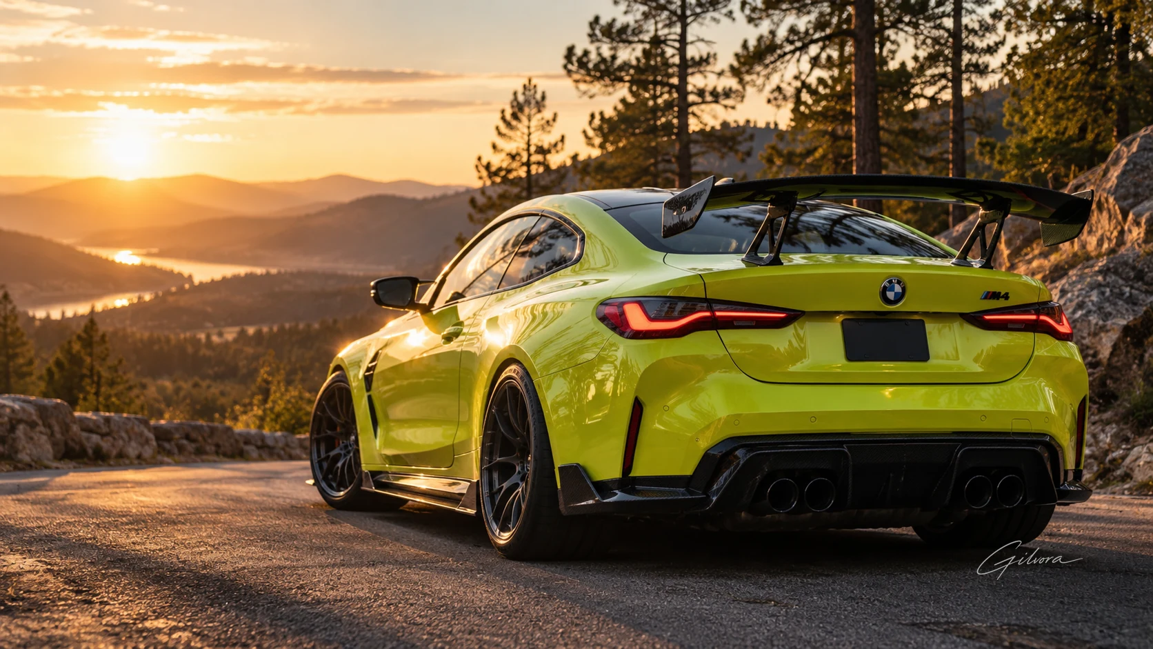 BMW M4 Competition in limoengroen met carbon aero